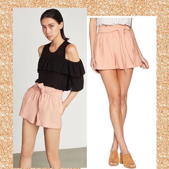 BCBGMaxAzria Pants - BCBG MaxAzria Tie-Front Paperbag Waist Short